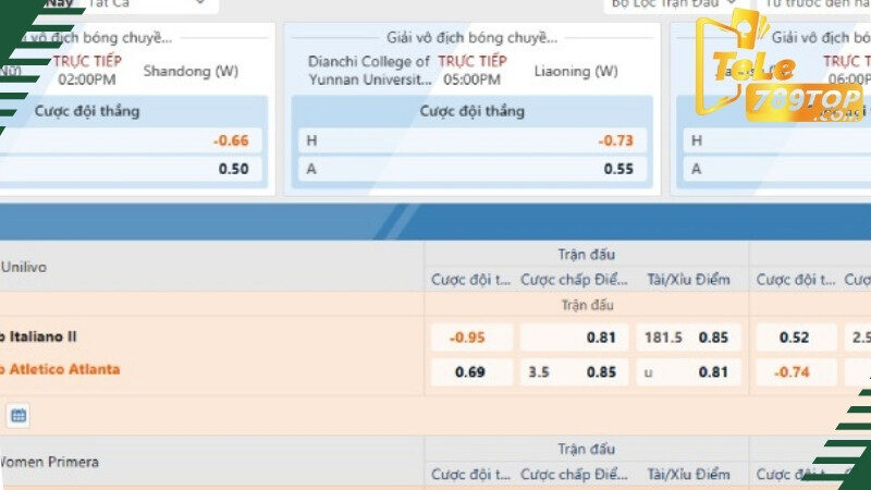 Cá cược bóng chuyền Tele789 hấp dẫn, dễ thắng lớn 7 Các kèo bóng chuyền tại nhà cái trực tuyến