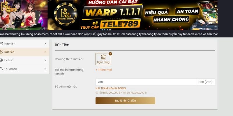 Quy trình 5 bước rút tiền chi tiết